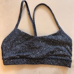 Lululemon  Flow Y Bra *Nulu in Luminesce Splatter White Black